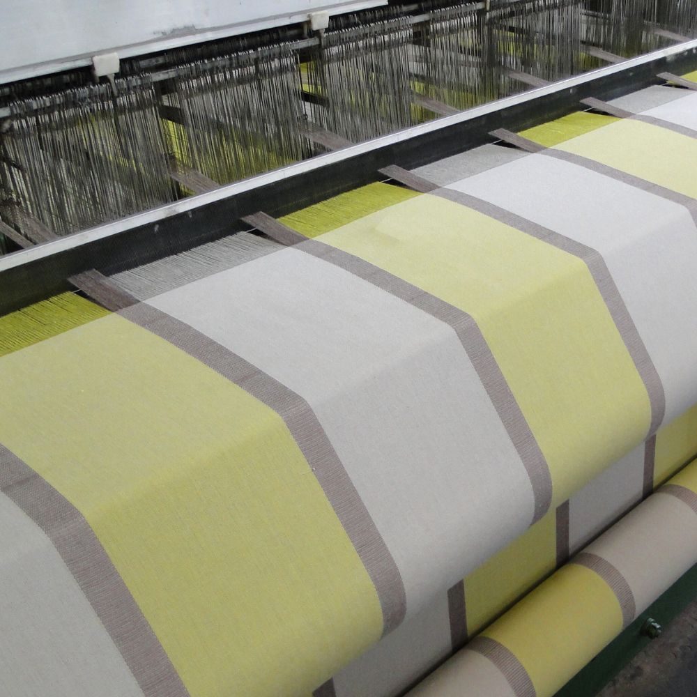 Factory Weaving Loom Setup